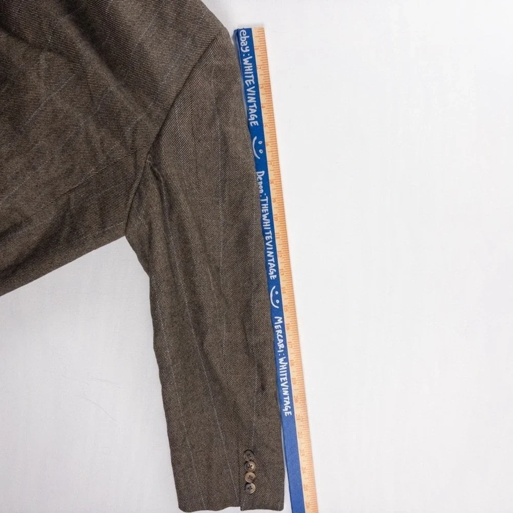Ermenegildo Zegna Sport Coat Mens 46R Brown Wool Tweed‎ Blazer Italian Designer